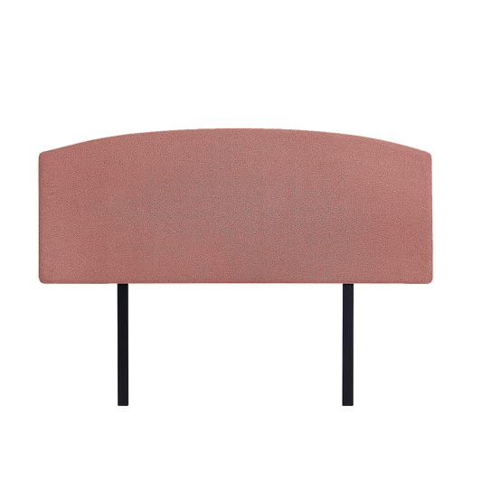 Linen Fabric Queen Bed Curved Headboard Bedhead - Pearl Copper Brown V63-839771