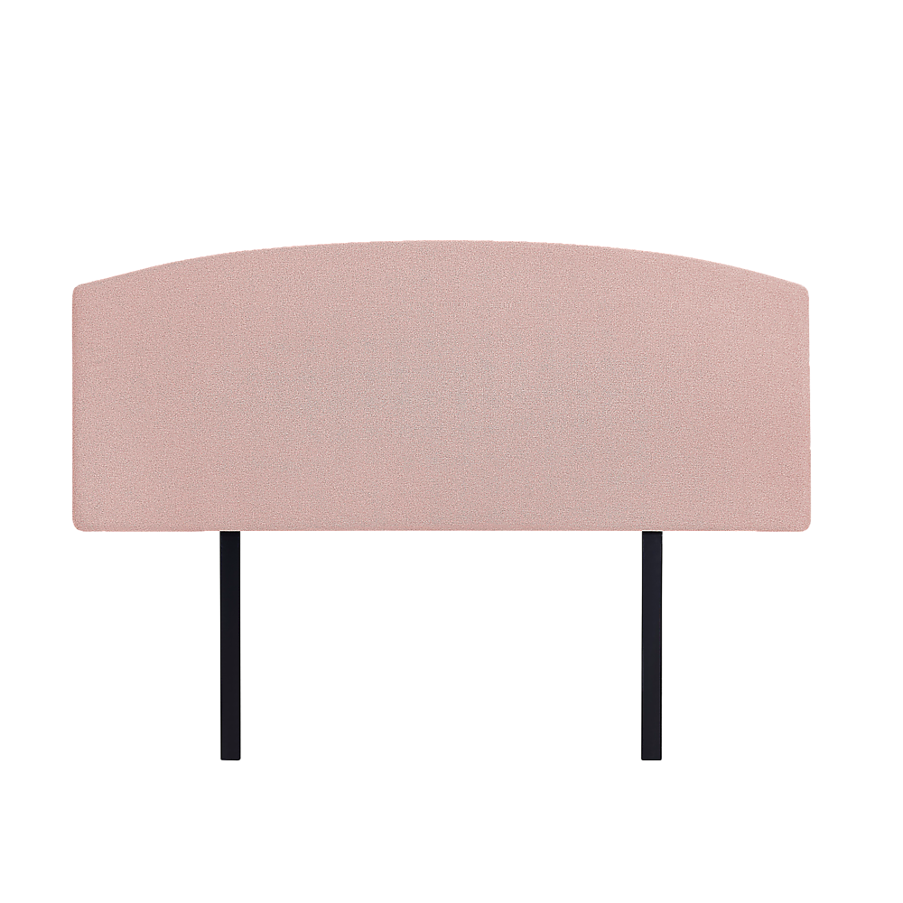 Linen Fabric Queen Bed Curved Headboard Bedhead - Pale Pink V63-839781