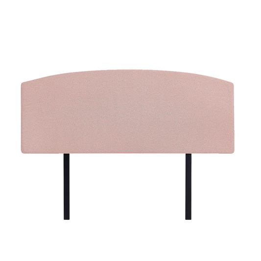 Linen Fabric Queen Bed Curved Headboard Bedhead - Pale Pink V63-839781
