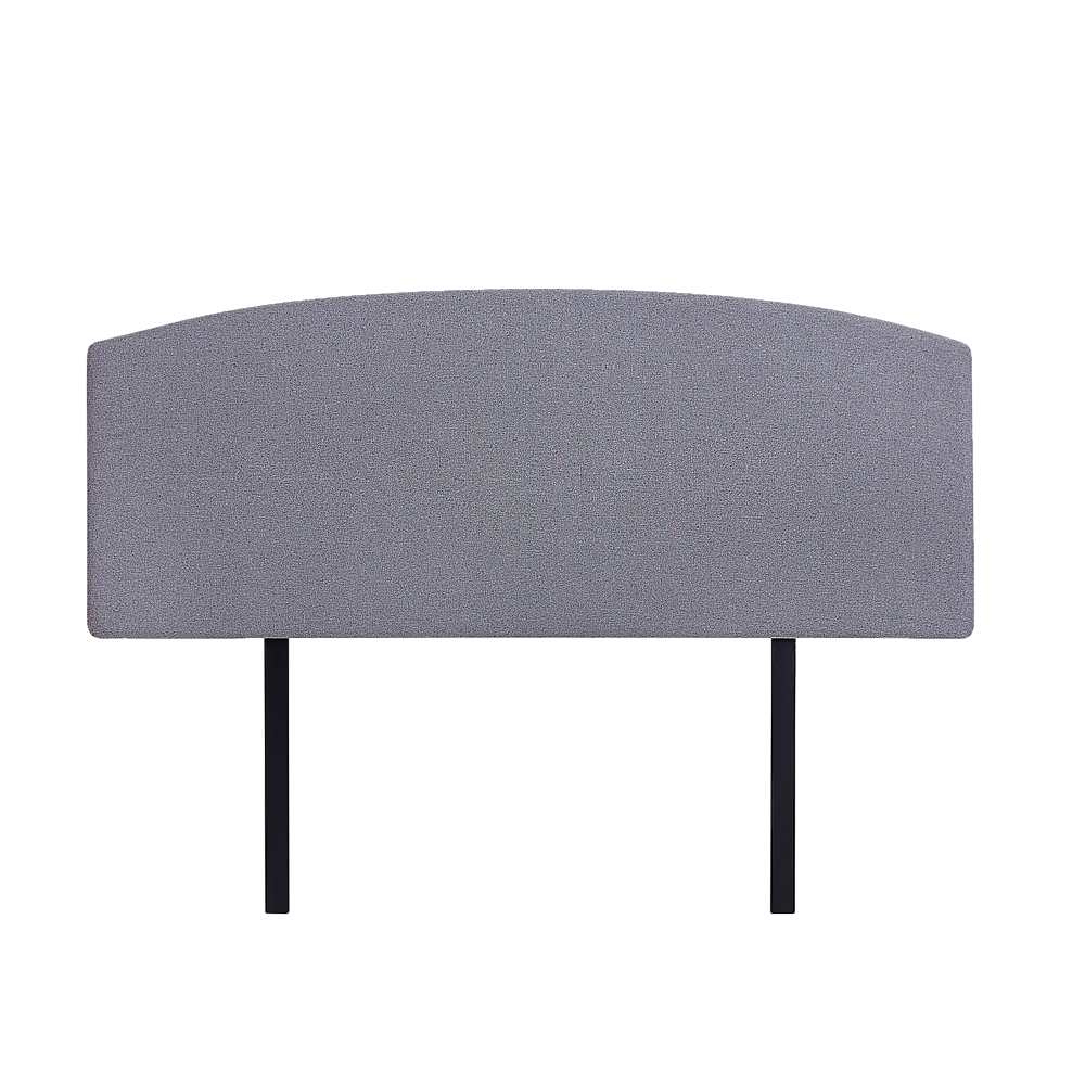 Linen Fabric Queen Bed Curved Headboard Bedhead - Slate Ash V63-839791