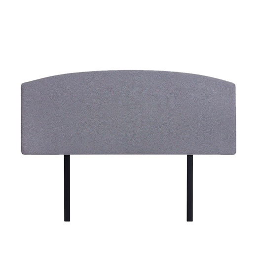 Linen Fabric Queen Bed Curved Headboard Bedhead - Slate Ash V63-839791
