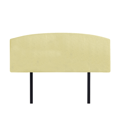 Linen Fabric Queen Bed Curved Headboard Bedhead - Sulfur Yellow V63-839801