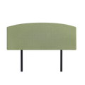 Linen Fabric Queen Bed Curved Headboard Bedhead - Olive Green V63-839811