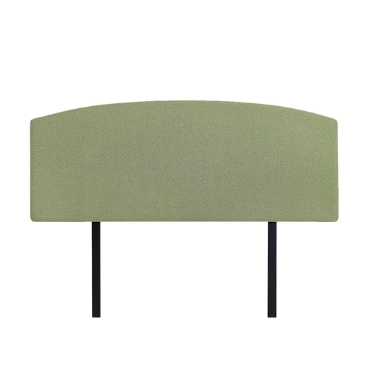 Linen Fabric Queen Bed Curved Headboard Bedhead - Olive Green V63-839811