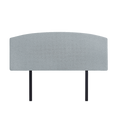 Linen Fabric Queen Bed Curved Headboard Bedhead - Stone Grey V63-839821