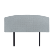 Linen Fabric Queen Bed Curved Headboard Bedhead - Stone Grey V63-839821