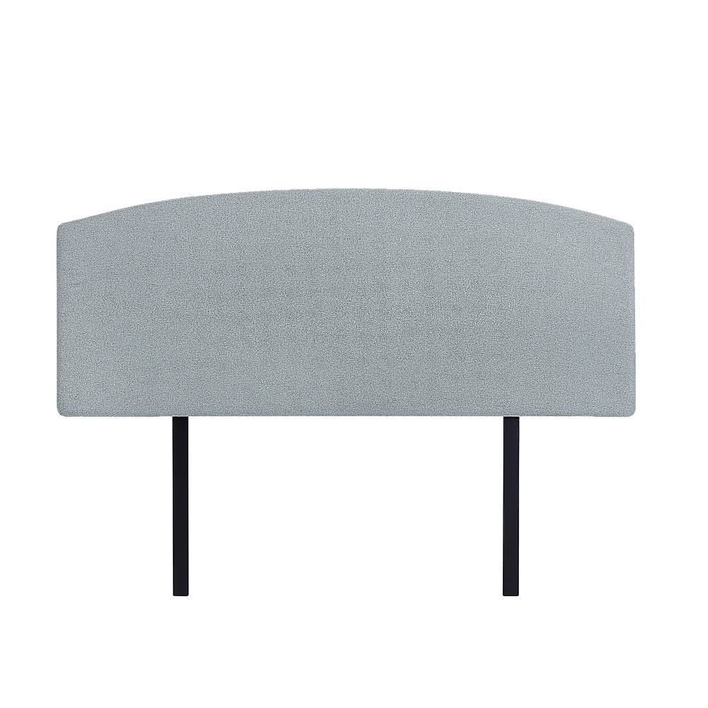 Linen Fabric Queen Bed Curved Headboard Bedhead - Stone Grey V63-839821