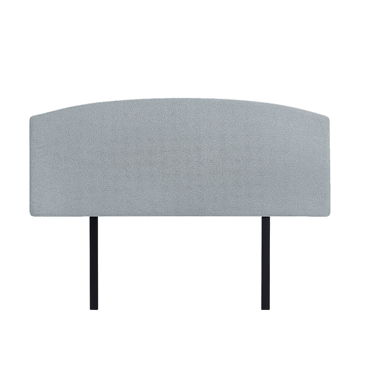 Linen Fabric Queen Bed Curved Headboard Bedhead - Stone Grey V63-839821