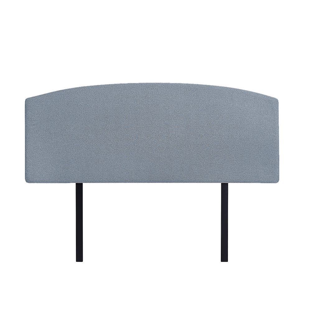 Linen Fabric Queen Bed Curved Headboard Bedhead - Berlin Blue V63-839831