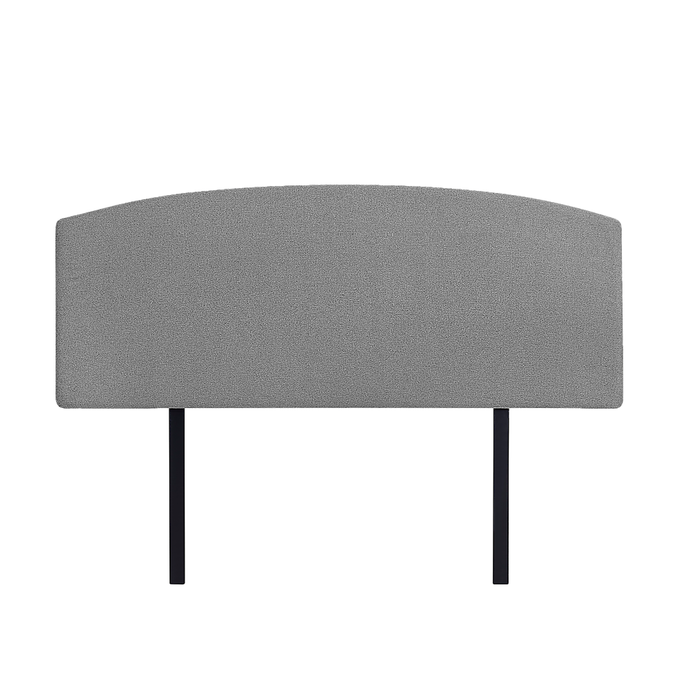 Linen Fabric Queen Bed Curved Headboard Bedhead - Night Ash V63-839841