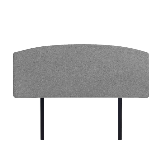Linen Fabric Queen Bed Curved Headboard Bedhead - Night Ash V63-839841