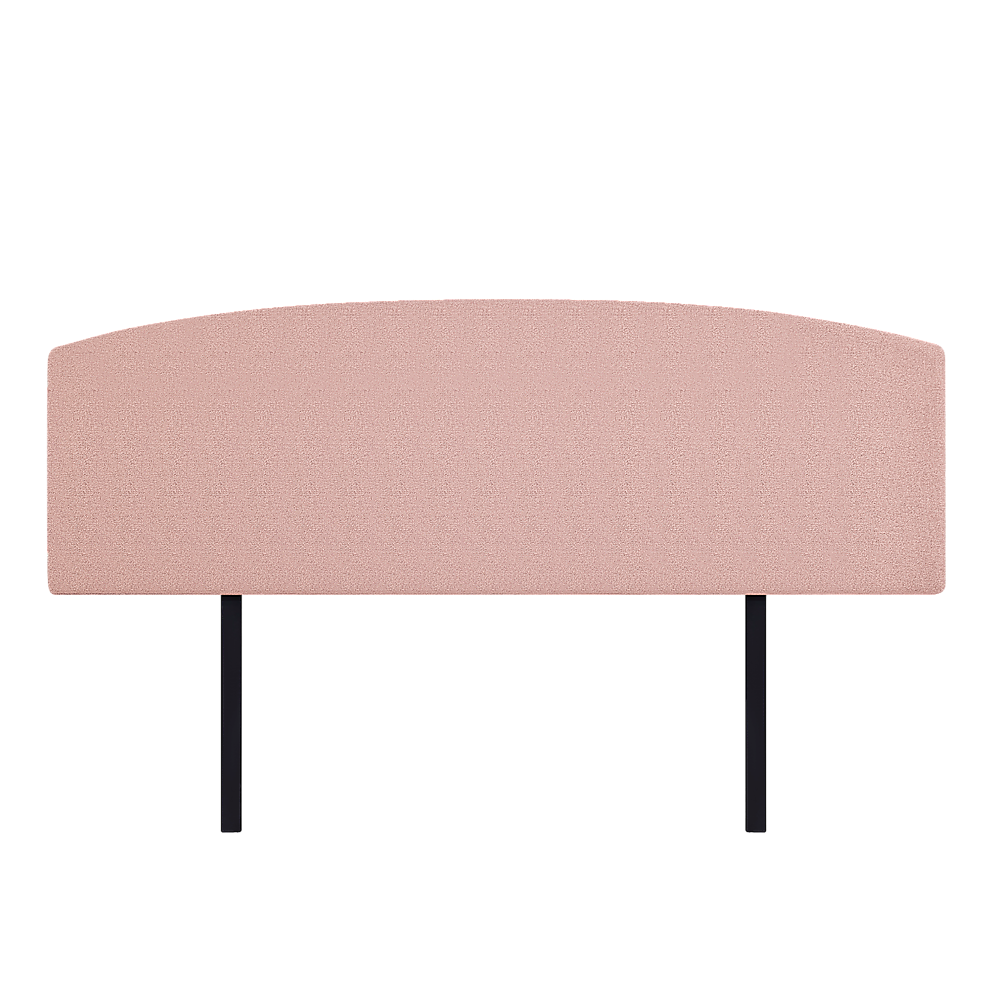 Linen Fabric King Bed Curved Headboard Bedhead - Pale Pink V63-839861