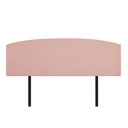 Linen Fabric King Bed Curved Headboard Bedhead - Pale Pink V63-839861