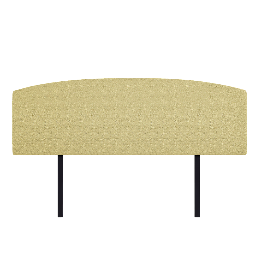 Linen Fabric King Bed Curved Headboard Bedhead - Sulfur Yellow V63-839881