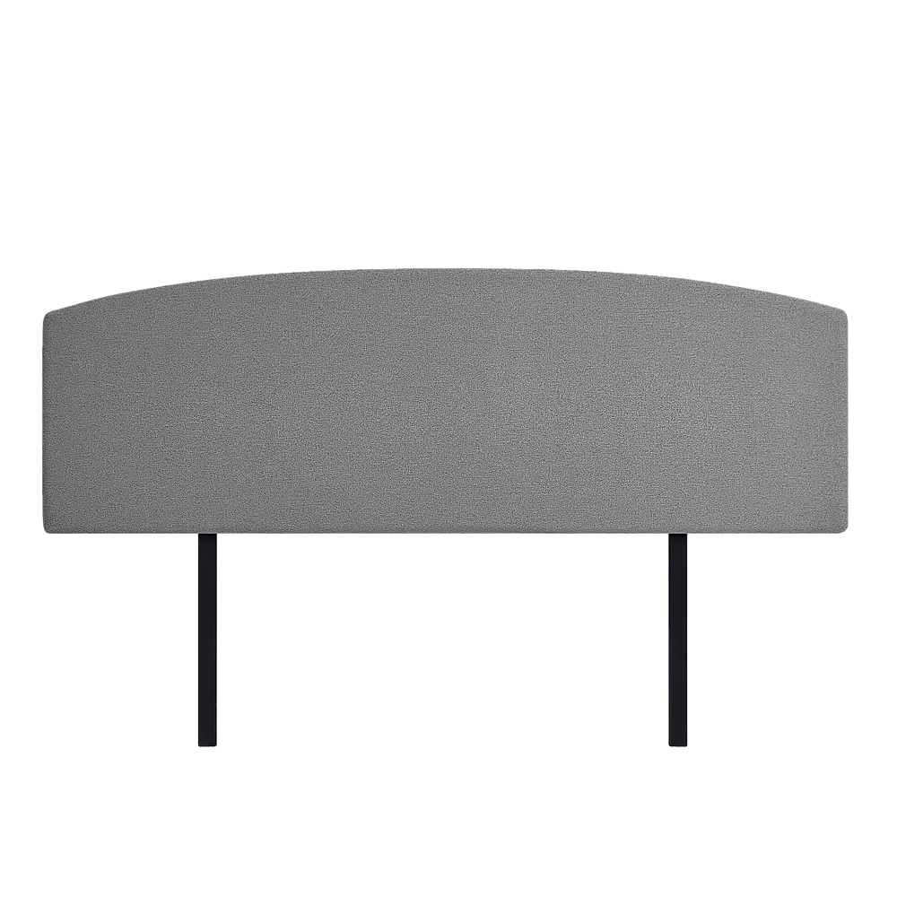 Linen Fabric King Bed Curved Headboard Bedhead - Night Ash V63-839921