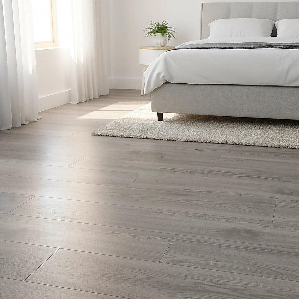 Vinyl Floor Tiles Self Adhesive Flooring Premium Grey Oak Wood 16 Pack 2.3SQM