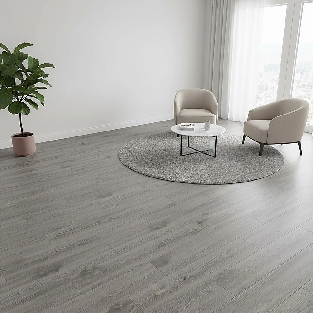 Vinyl Floor Tiles Self Adhesive Flooring Premium Grey Oak Wood 16 Pack 2.3SQM