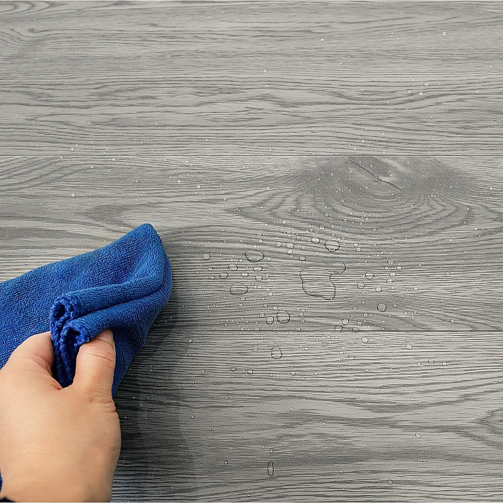 Vinyl Floor Tiles Self Adhesive Flooring Premium Grey Oak Wood 16 Pack 2.3SQM