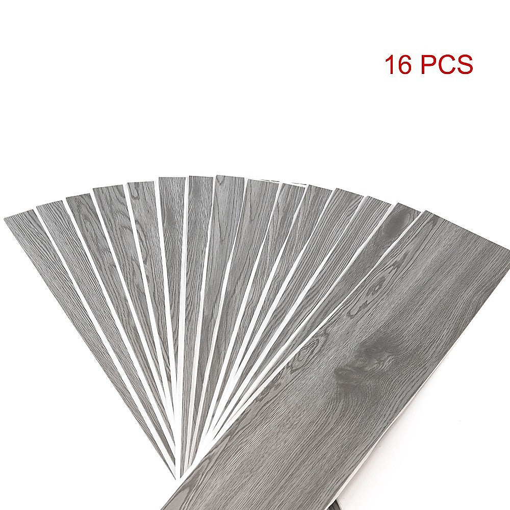 Vinyl Floor Tiles Self Adhesive Flooring Premium Grey Oak Wood 16 Pack 2.3SQM