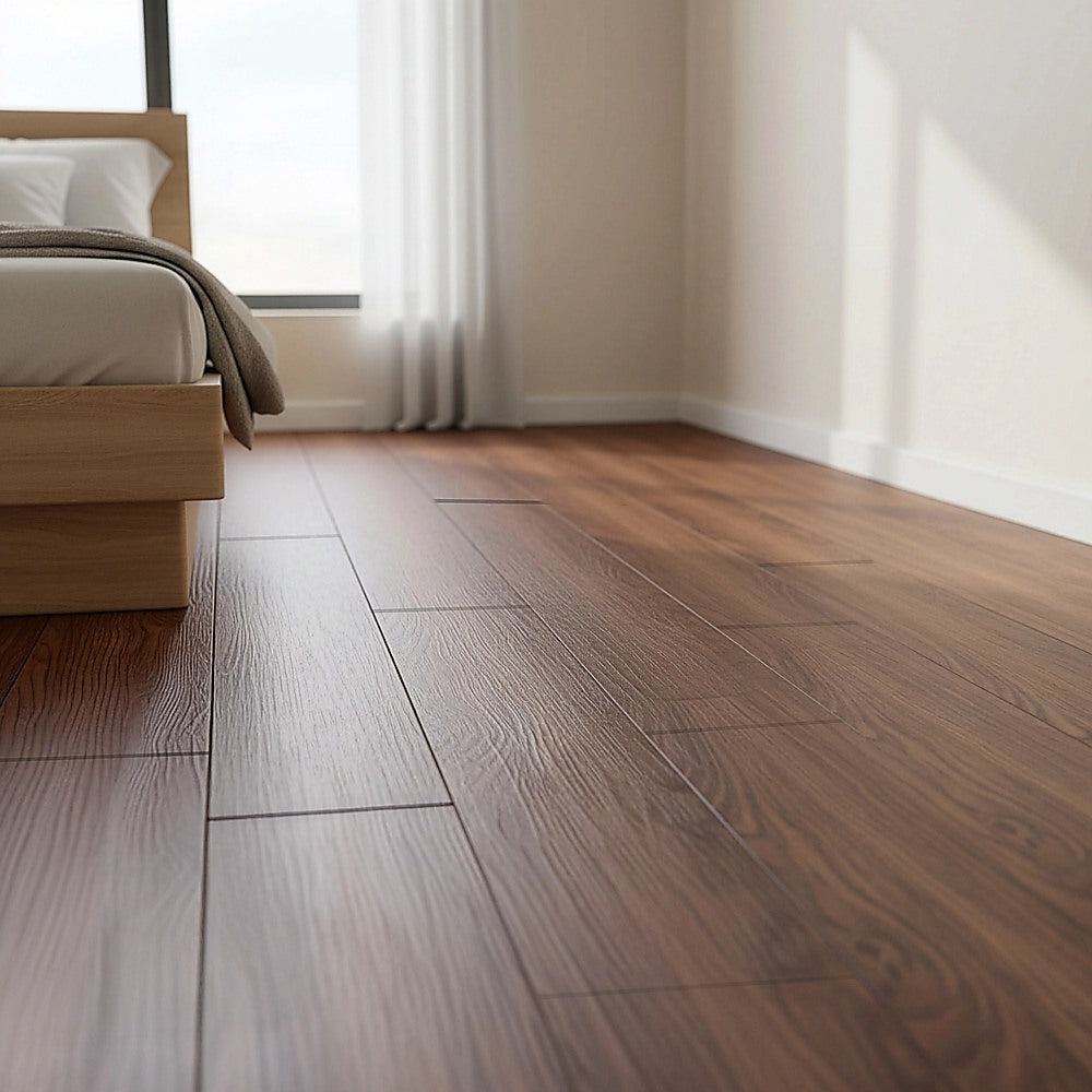 Vinyl Floor Tiles Self Adhesive Flooring Teak Wood Grain 16 Pack 2.3SQM V63-839961