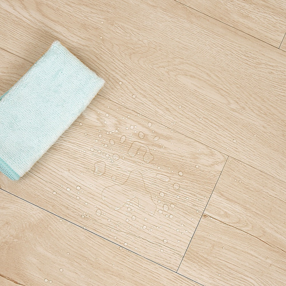 Vinyl Floor Tiles Self Adhesive Flooring Natural Light Oak Wood 16 Pack 2.3SQM