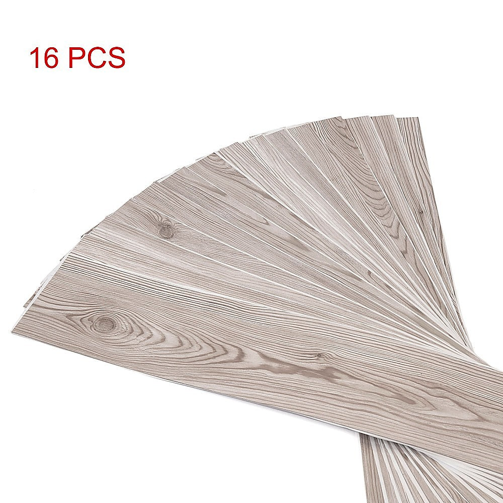 Vinyl Floor Tiles Self Adhesive Flooring Water Dyed Walnut Black Wood Grain 16 Pack 2.3SQM V63-839991