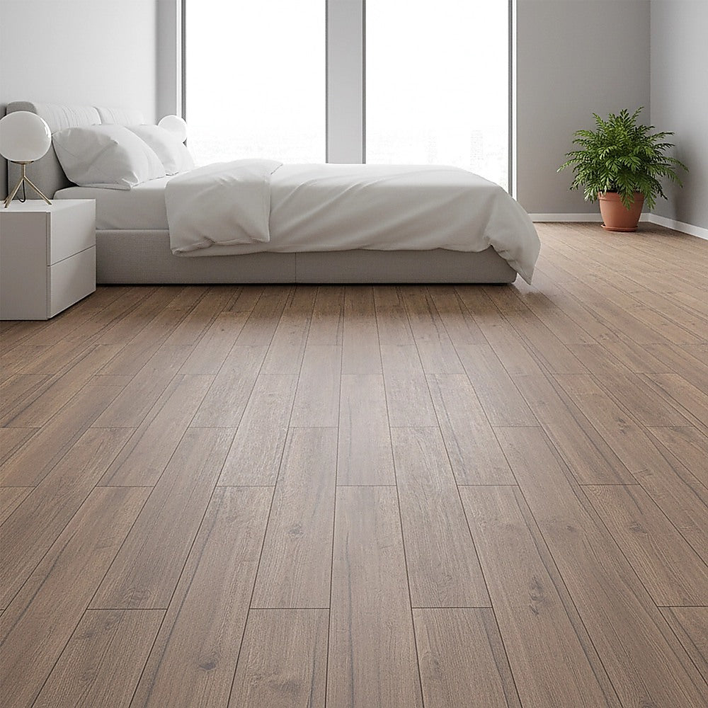 Vinyl Floor Tiles Self Adhesive Flooring Smoked Eucalyptus Wood Grain 16 Pack 2.3SQM V63-840001