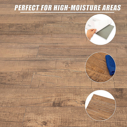 Vinyl Floor Tiles Self Adhesive Flooring Smoked Eucalyptus Wood Grain 16 Pack 2.3SQM V63-840001