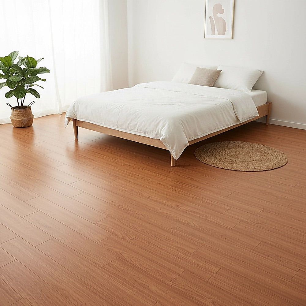 Vinyl Floor Tiles Self Adhesive Flooring African Mahogany Wood Grain 16 Pack 2.3SQM V63-840011