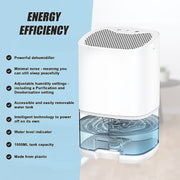 1000ML Mini Dehumidifier Portable Air Dryer Office Moisture Absorber Machine V63-840051