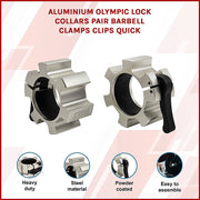 Aluminium Olympic Lock Collars Pair Barbell Clamps Clips Quick V63-840081