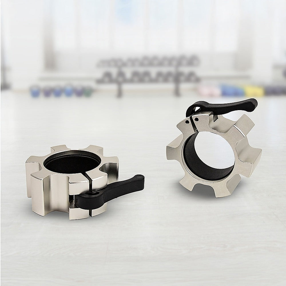 Aluminium Olympic Lock Collars Pair Barbell Clamps Clips Quick V63-840081