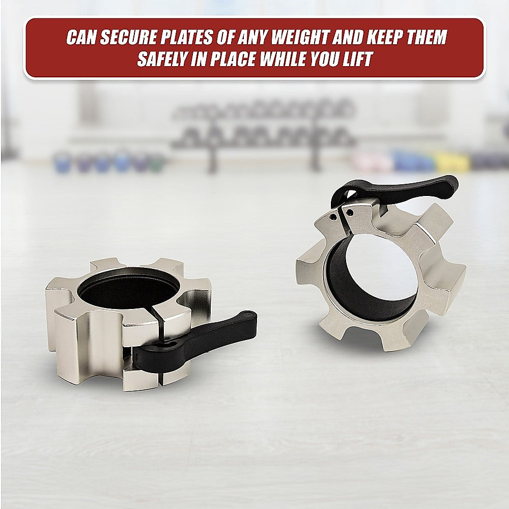 Aluminium Olympic Lock Collars Pair Barbell Clamps Clips Quick V63-840081