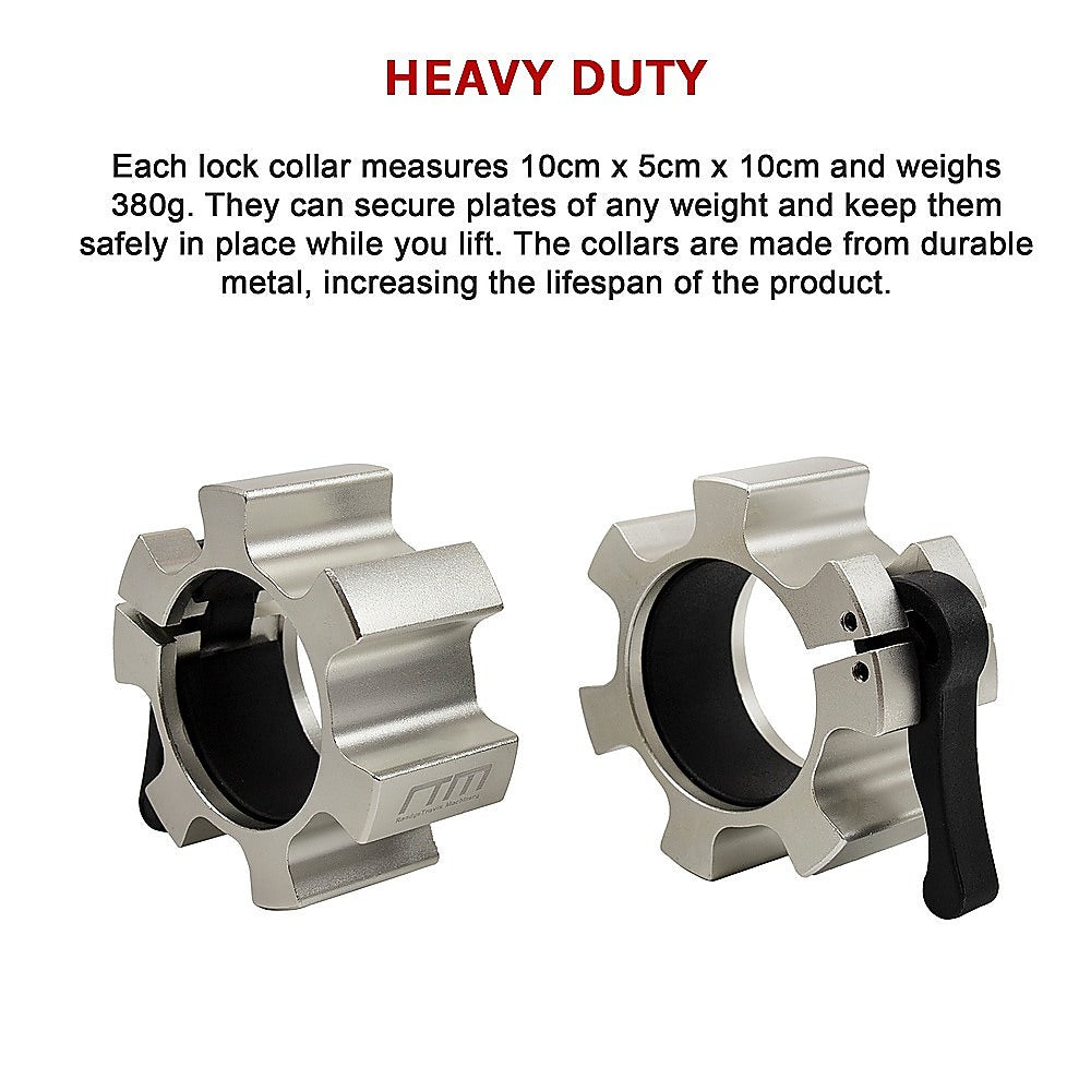 Aluminium Olympic Lock Collars Pair Barbell Clamps Clips Quick V63-840081