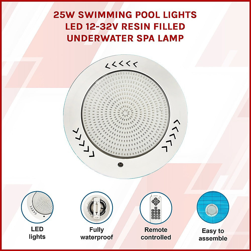 45w Swimming Pool Lights Led 12-32V Resin Filled Underwater Spa lamp V63-840131