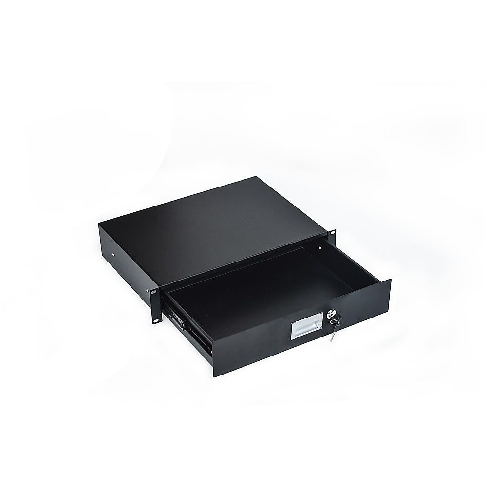 19" Rack Mount 2U Locking Drawer Pro Audio DJ Server Rack Lock Storage Cabinet V63-840141