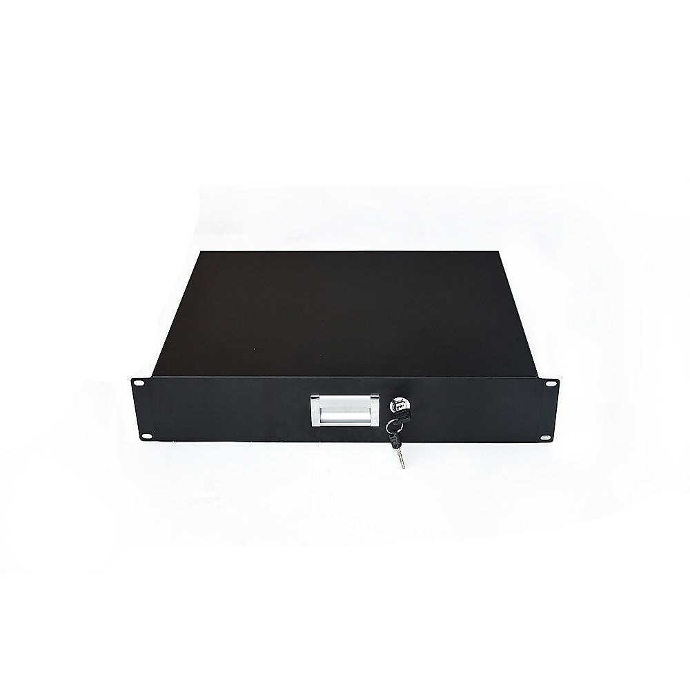 19" Rack Mount 2U Locking Drawer Pro Audio DJ Server Rack Lock Storage Cabinet V63-840141