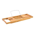 Bathroom Bamboo Bath Caddy Wine Glass Holder Table Tray Bathtub Rack Soap Shelf V63-840221