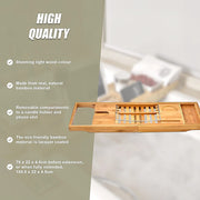 Bathroom Bamboo Bath Caddy Wine Glass Holder Table Tray Bathtub Rack Soap Shelf V63-840221
