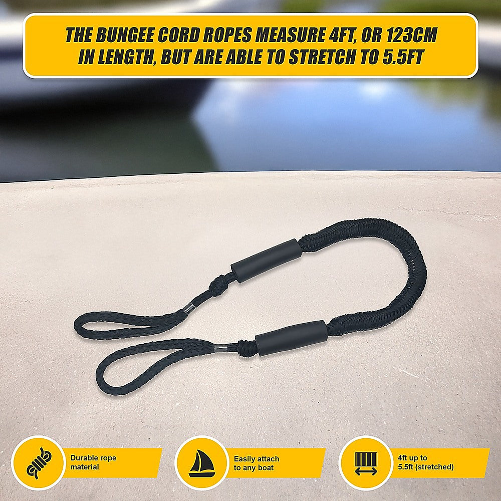 4 Pack Marine Bungee Dock Line Boat Mooring Rope Anchor Cord Stretch V63-840231
