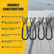 4 Pack Marine Bungee Dock Line Boat Mooring Rope Anchor Cord Stretch V63-840231