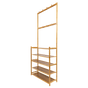 Large Wooden 5 Tiers Hat Coat Stand Clothes Shoe Rack Hanger Hooks Shelf Storage V63-840271