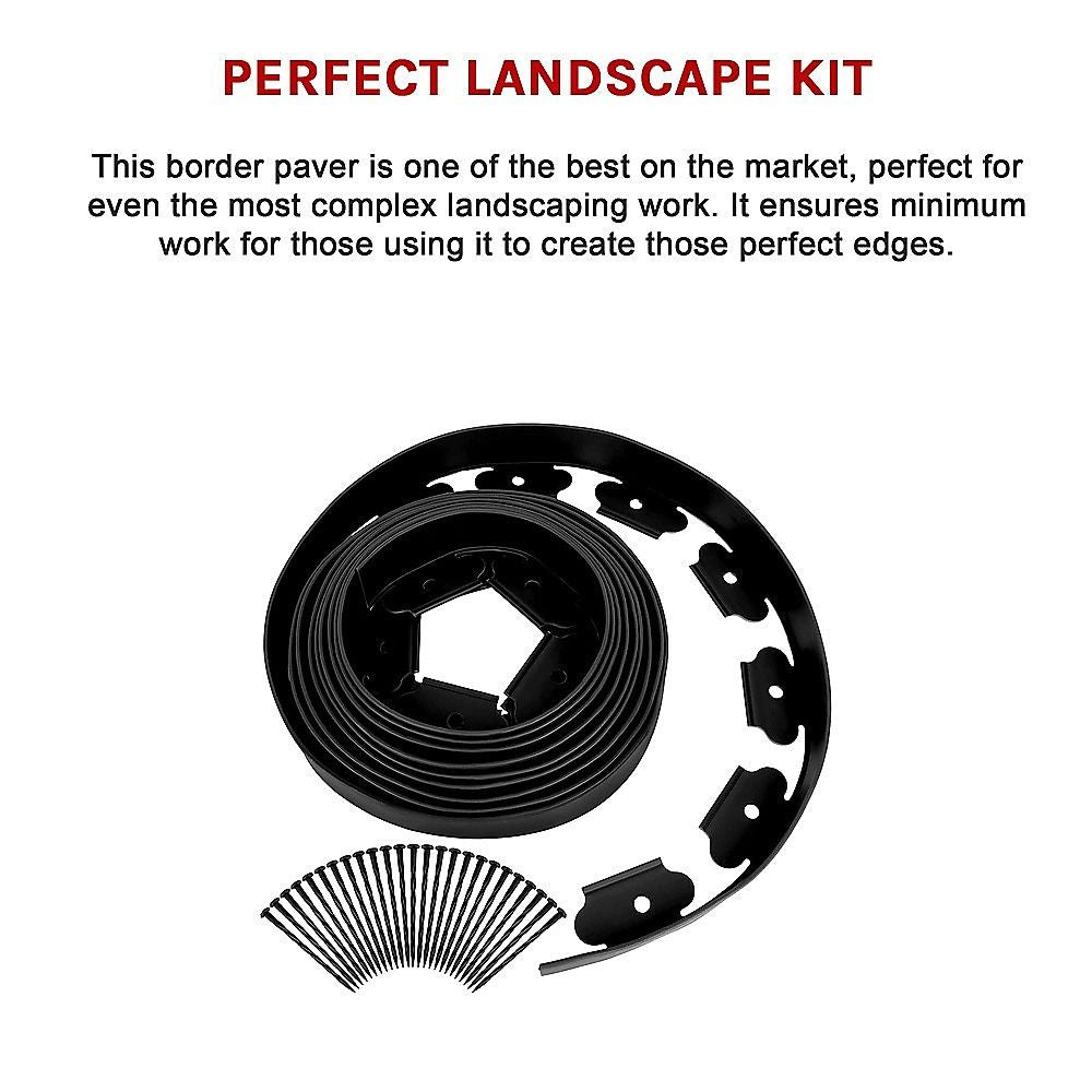 Landscape No Dig Lawn Garden Edging Kit 10m Flexible Durable Border Paver V63-840281