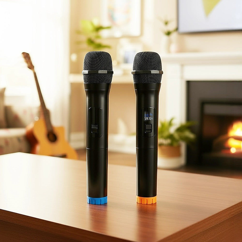 2 x Wireless Microphone Handheld Cordless Professional Mic Karaoke Receiver V63-840341