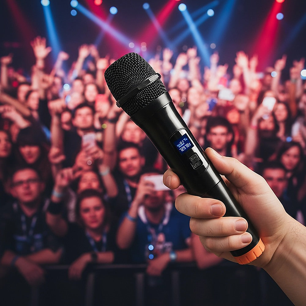 2 x Wireless Microphone Handheld Cordless Professional Mic Karaoke Receiver V63-840341