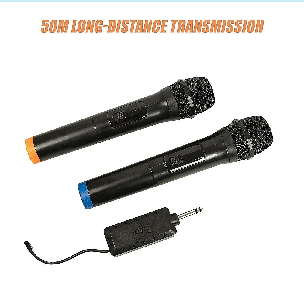 2 x Wireless Microphone Handheld Cordless Professional Mic Karaoke Receiver V63-840341