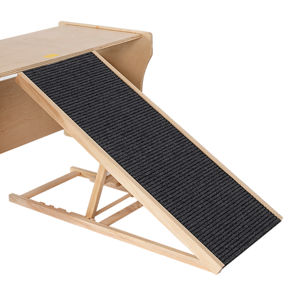 Foldable Dog Pet Ramp Adjustable Height Dogs Stairs for Bed Sofa Car 100cm V63-840351