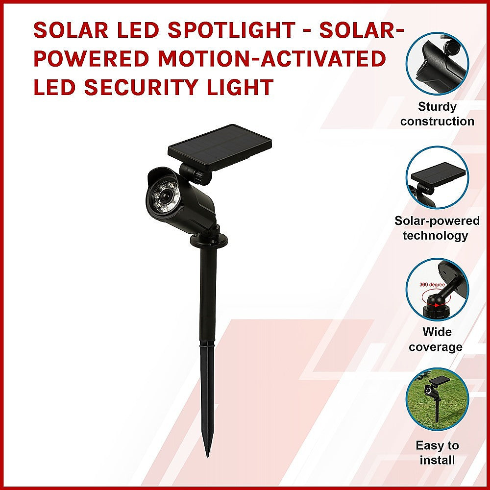 Solar LED Spotlight - Solar-powered motion-activated LED security light V63-840361