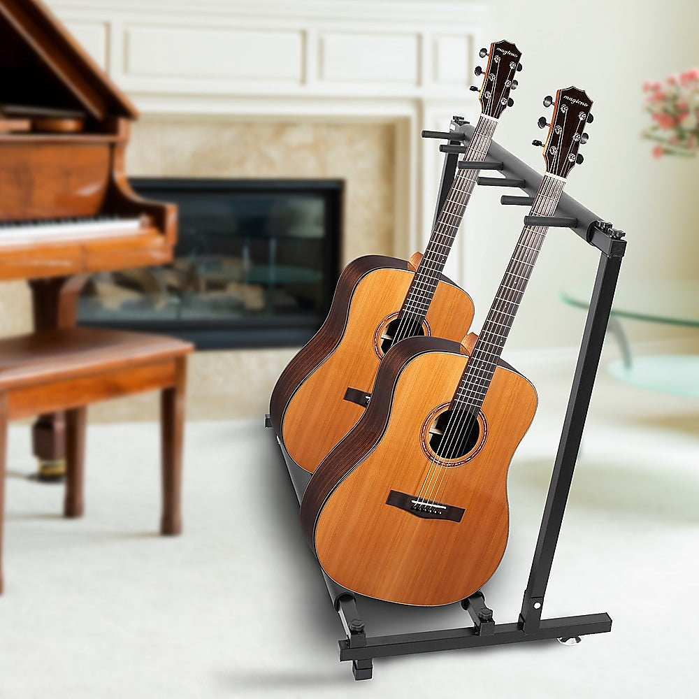 Guitar Stand 5 Holder Guitar Folding Stand Rack Band Stage Bass Acoustic Guitar V63-840371