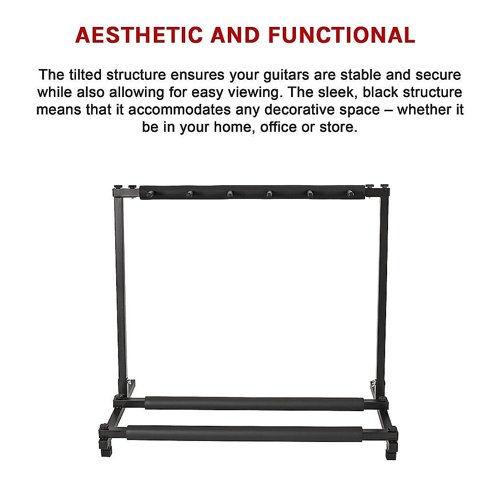 Guitar Stand 5 Holder Guitar Folding Stand Rack Band Stage Bass Acoustic Guitar V63-840371